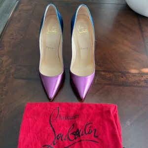 Christian Louboutin  so Kate Metallic Purple and Blue Heels